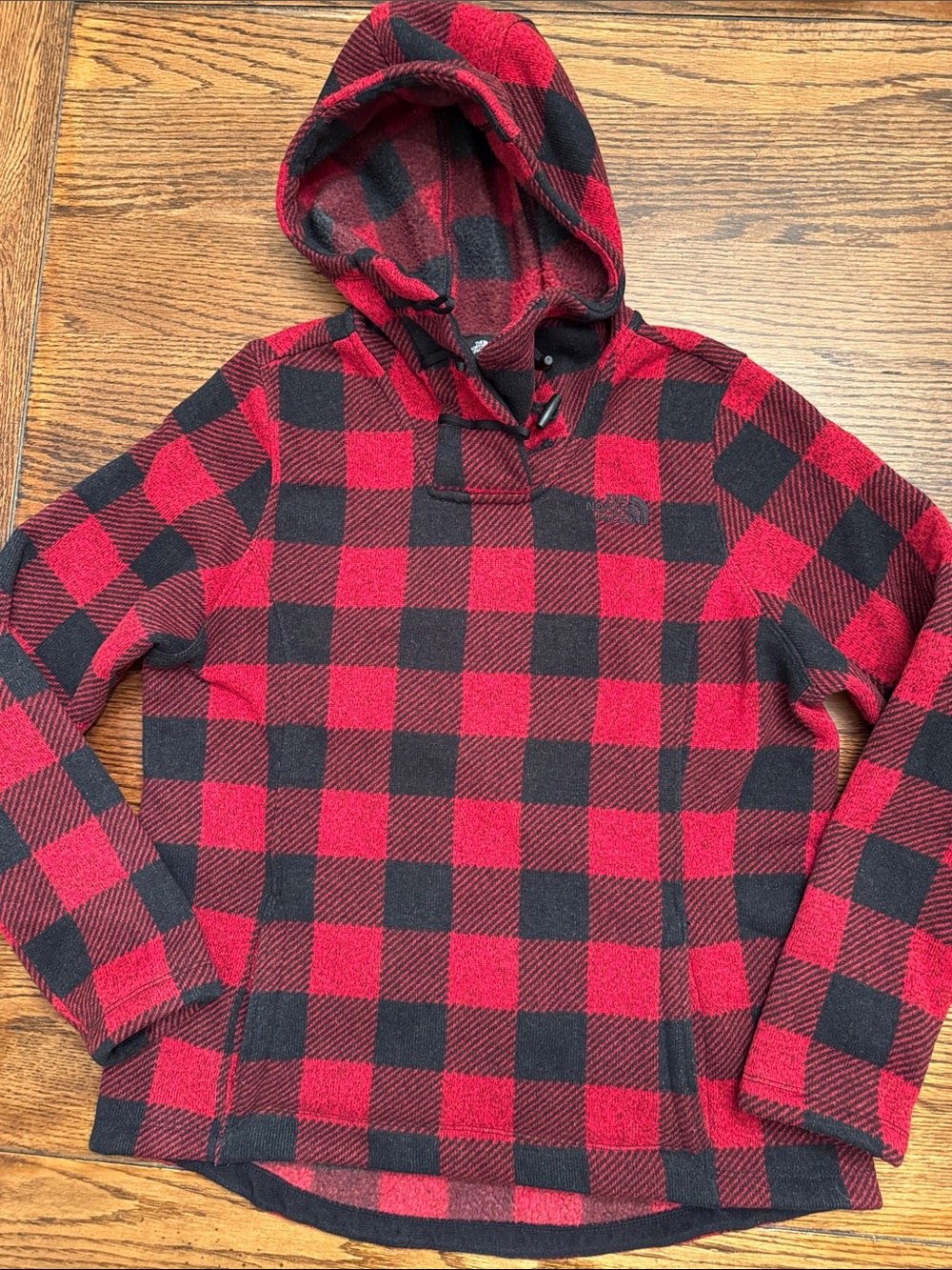 The North Face Buffalo Plaid Hooded Fleece Pullover Women’s Large